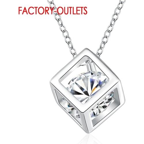 925 Sterling Silver Custom Pendant Necklace For Decoration Fashion Jewelry Cubic Zirconia Women Girls Party Engagement