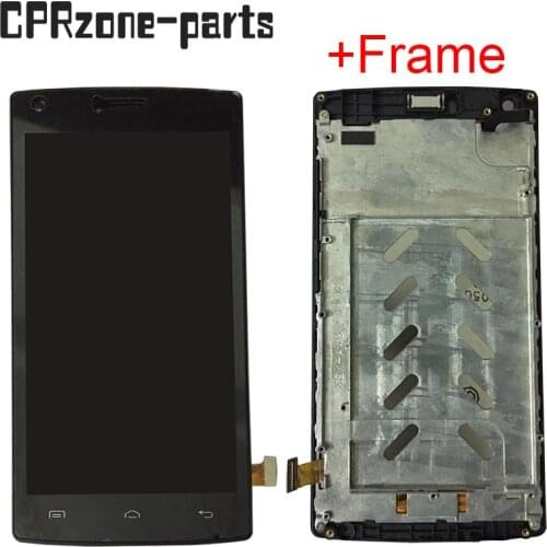 5.0" Black / White with frame For DOOGEE X5 MAX PRO LCD display with touch screen digitizer sensor assembly free shipping