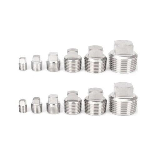 1pcs 1 1-1/4 1-1/2 2 four corners screws quartet bolt oil plug NPT plugging blocking head bolts 304 stainless steel