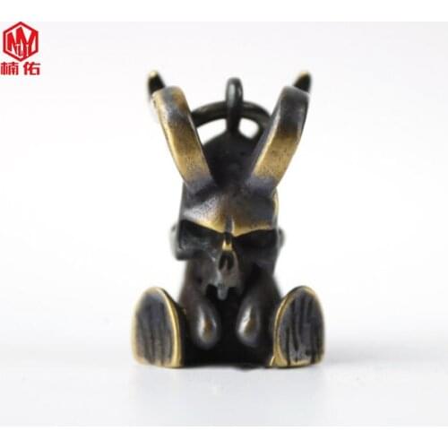 1PC Retro EDC Tool Accessories Car Keychain Pendant Little Devil Paracord Brass Knife Beads