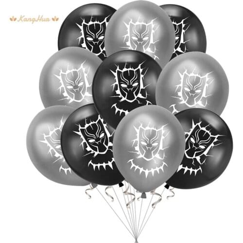 10 Pcs/ 12 Inch Superhero Theme Latex Balloon Black Balloons Party Balloon Kids Birthday Party Decoration Baby Shower Balloons
