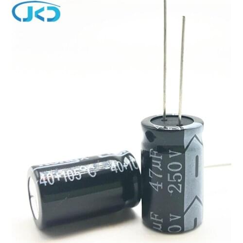 10pcs/lot 250v 47uf 13*20mm 20% RADIAL aluminum electrolytic capacitor 47000NF 20% capacitor