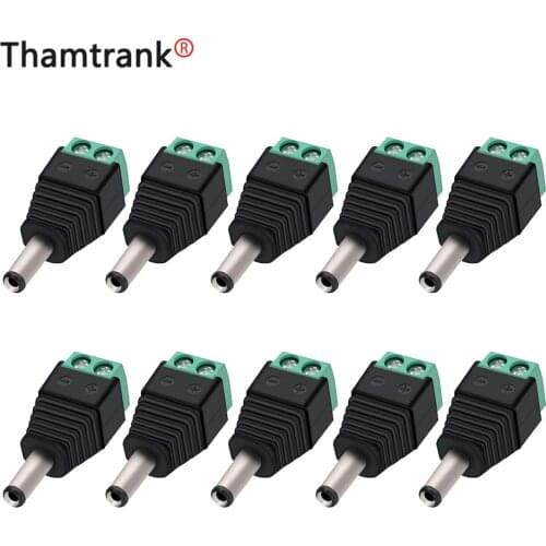 10PCS Power DC Male Jack CCTV Video Balun 5.5*2.1mm DC Power Plug Terminals Connector Adapter
