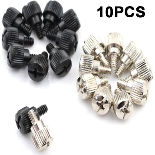 10pcs Computer Case Screws Black Or Nickel Computer Case Screw Hand Tighten Thumb Screw M4