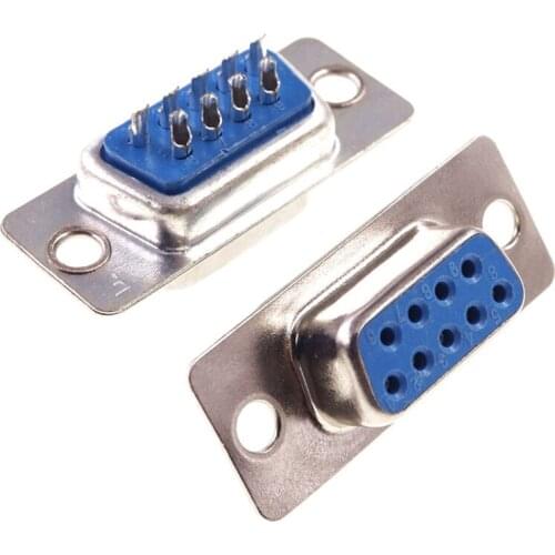 100Pcs D-SUB 9 Position Connector DB9 Receptacle Female Solder Wire Type Adapter Series Port 9 Pin Tin Plate Solder Cup