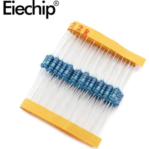 100pcs/lot 0.5W 1 ohm 1% Metal film resistor 1/2W resistance 22R Electronic resistors