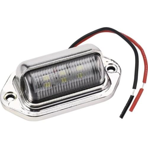 12-24V 6 LED Number License Plate Light Boat Deck Walkway Step Lamp RV Trailer