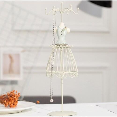 13 inch Creative Doll Jewelry Stand Holder Steel Resin Mini Skirt Model Rack