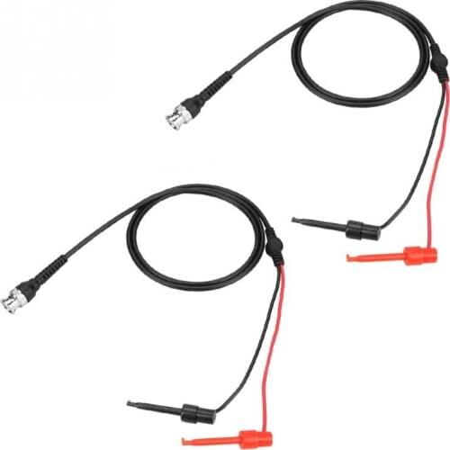 2Pcs BNC to Dual Testing Hook Probe Oscilloscope Machine Test Lead Coaxial Cables good