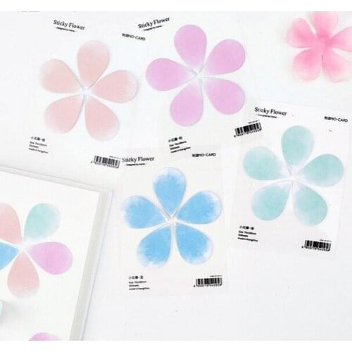 2pcs [Small petals] Transparent back board can be peeled off the sticky note paper shaped 50 into