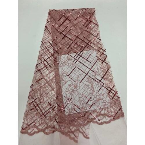 2020 High Quality French Nigerian Sequins Net African Tulle Mesh Sequence Lace Fabric For Dress 5yards/Lot RL1222