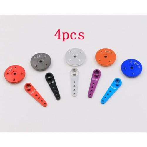 4 Pieces 25T Metal Servo Horn/Round Disc for FUTABA/EMAX/XUNLONGZHE Servo Accessory for DIY RC Models