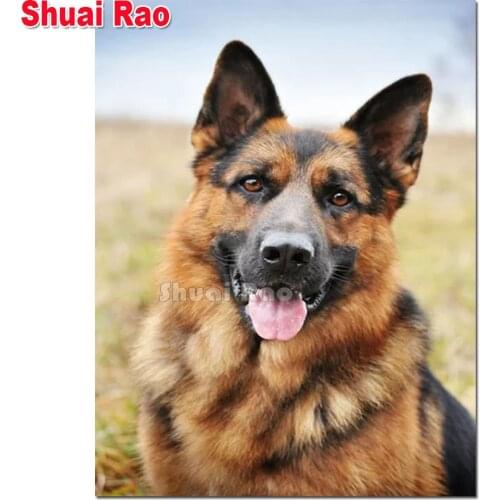 5d diy German Shepherd painting mosaic diamond painting full,square,round diamond embroidery sale Domineering animals pet