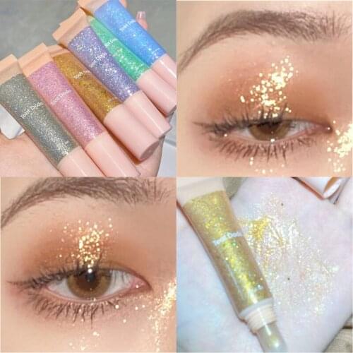 6 Colors Diamond Gloss Liquid Eyeshadow Long Lasting Makeup Lying Silkworm Highlighter Shimmer Glitter Eye Shadow Cosmetic