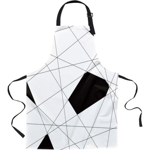 Abstract Geometry Printed Kitchen Cooking Baking Aprons Canvas Sleeveless For Women Man Kids Home Delantal Cocina