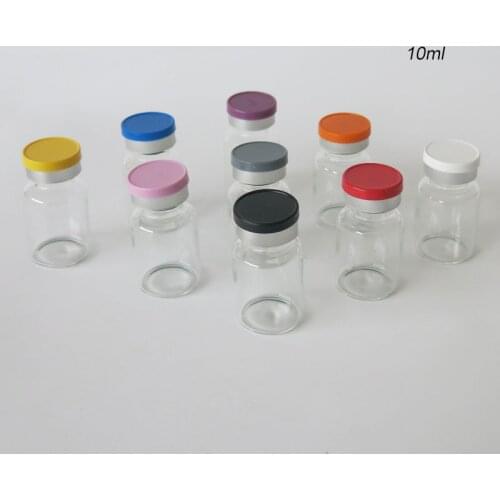 Promotion!!! 30pcs/Lot 10ML small empty clear glass vials with flip off cap medical bottles containers 1/3 oz 10cc