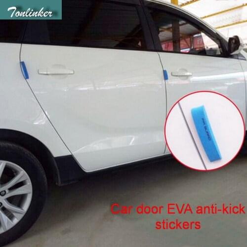 Tonlinker 4 pcs EVA Car styling white/blue/black car door anti-kick Cover stickers For FORD VW honda toyota mazda mitsubishi