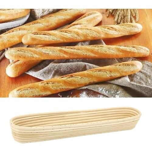 Baguette Fermentation French Bread Dough Proofing Rattan Basket with Cloth Cover Bakeware Baking Tools