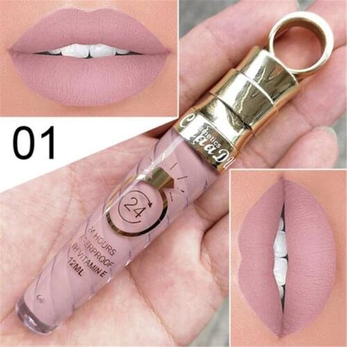 5 Colors Lip Gloss Velvet Matte Lipsticks Waterproof Long Lasting Sexy Red Lip Stick Non-Stick Cup Makeup Lip Tint Cosmetic