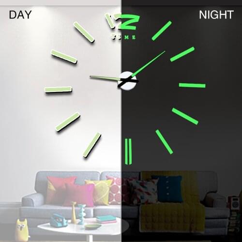 Brief Large Digital Wall Clock Modern Design 3D Clocks Saat Reloj Horloge Relogio de Parede Klok Big Mirror Wall Watch Luminous