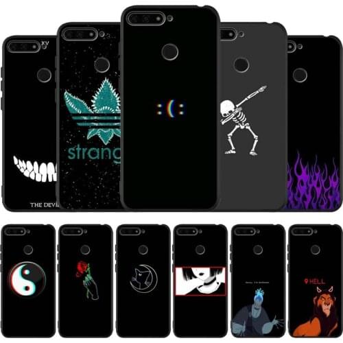 Simple black background black Silicone Phone Case For honor 30 20 Pro 8 8X 9 10 20 Lite Mate 10 20 30 Lite Pro cover