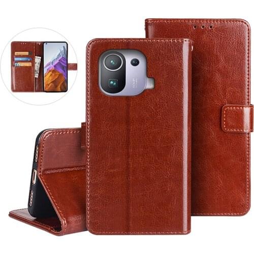 For Xiaomi Mi 11 Pro Case 6.81" Leather Case On For Coque Xiaomi Mi11 Pro Magnetic Flip Wallet Cover Phone Case Fundas