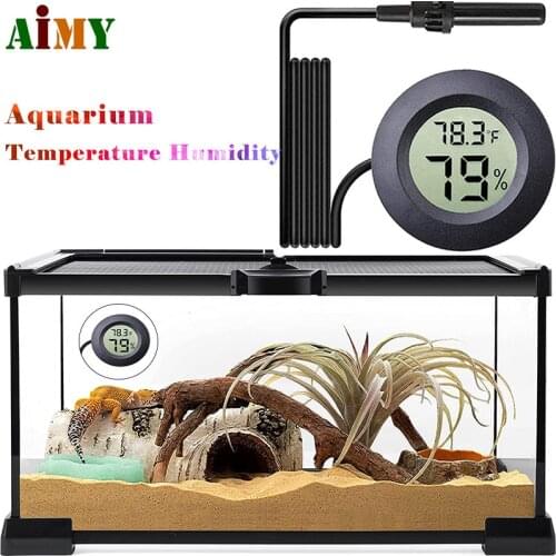 Digital Thermometer Hygrometer Gauge Tester Probe Incubator Aquarium Temperature Humidity Meter Sensor Detector For Reptile