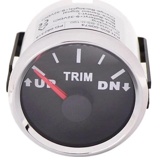 Marine Boat UP-DN Trim Gauge 0~190 ohm Balance Gauge with Red Led Backlight