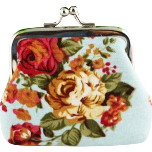 Elegant Christmas Gifts Coin Purse Women Lady Retro Vintage Flower Small Wallet Hasp Printing Floral Clutch Good Bag#p8