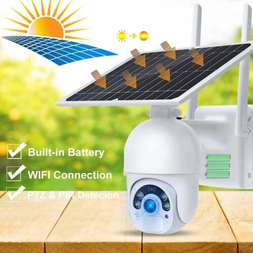 4G Sim Card Camera 3MP Solar PTZ IP Camera Motion Detect PIR Alarm Two Way Audio 4G Solar Powered Rechargeable Battery Camera