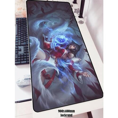 Ahri mouse pad 900x400x2mm pad mouse lol notbook computer mousepad Nine-Tailed Fox gaming padmouse gamer keyboard mouse mats