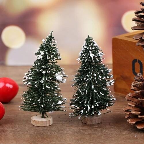 2pcs 1/12 Dollhouse Miniature Christmas Tree Christmas Decorations Supplies Small Pine Tree DIY Mini Christmas Tree 8.5cm