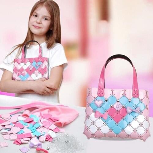 Cartoon Plastic DIY Handbag Detachable Assembly Kid Education Craft Toys Handmade Bag Kids Gift Training Hands Ability