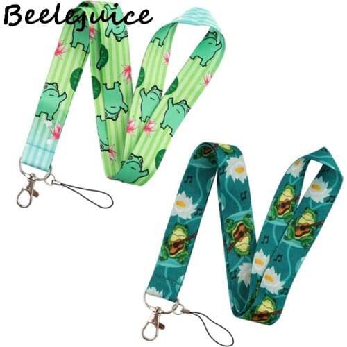 Cartoon Frog Neck Keychain Necklace Webbings Ribbons Anime Cartoon Neck Strap Lanyard ID badge Holder Keychain Lanyards Gifts