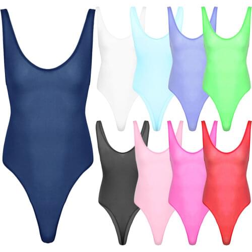 Men One-piece Lingerie Deep U Neck Elastic Straps Sleeveless High Cut Ultra-thin Thong Leotard Homme Sexy Bodysuit Nightwear