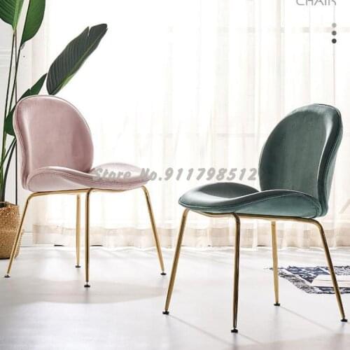 Nordic light luxury dining chair simple dressing chair shell chair backrest home bedroom desk chair net red makeup chair