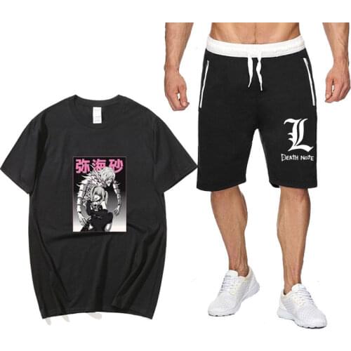 Japanese anime Death Note New Mens two piece Summer Clothes Sportswear Relaxed leisure Set Mens Sportswear