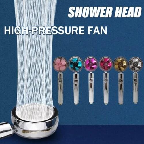 2021 New Shower Head Water Saving High-Pressure Rainfall Propeller Fan ABS Shower Head 360 Rotation Toilet Bathroom Accessories