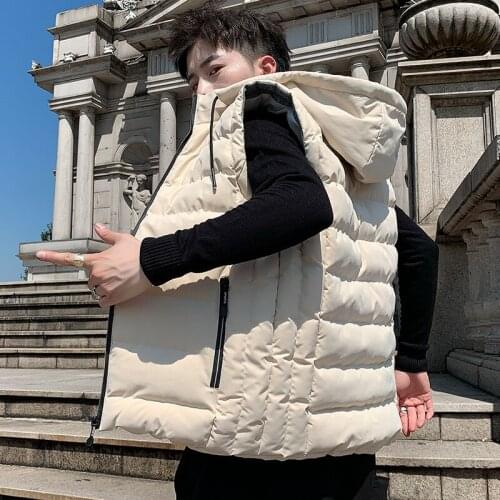 Autumn Winter Vests Men New Stylish Vest Mens Plus Size Warm Sleeveless Jacket Men Winter Waistcoat Mens Vest Hood Casual Coats