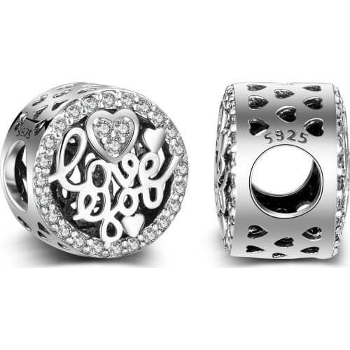 Authentic 925 Sterling Silver Bead Unparalleled Love Crystal Beads For Original Pandora Charm Bracelets & Bangles Jewelry