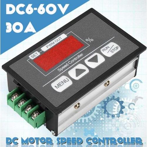 Adjustable 30A PWM 6-12V DC Motor Speed Controller Module DCLED Digital Display Speed Regulator Power Control Governor Switch