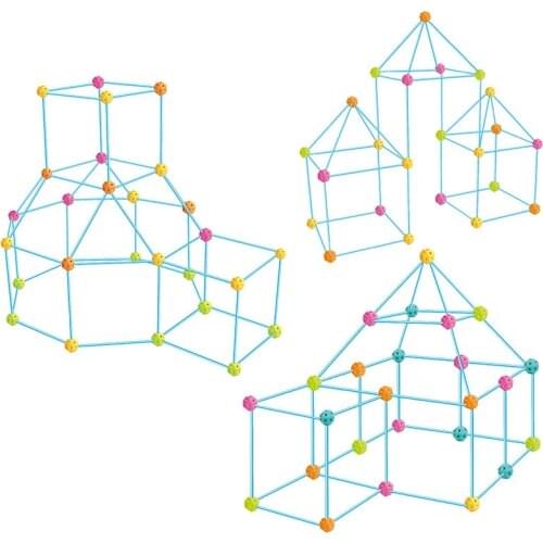 Build Your Own Den Kit Kids Construction Fort Building Colorful Castles Tunnels Tents Educational DIY Children Toy