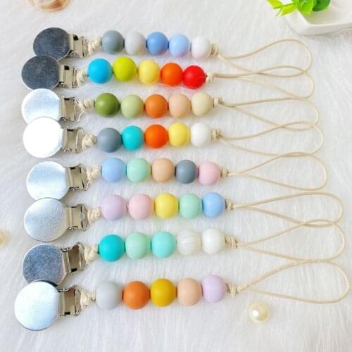 Silicone Pacifier Clip Eco-friendly Newborn Baby Teething Toys Pacifier Chain 24BE
