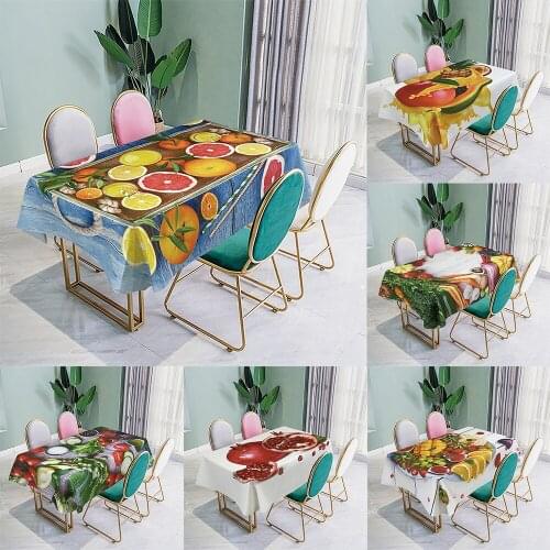 Fruit Decoration tablecloth 3D fruit food full wash dust can be washed rectangular tablecloth