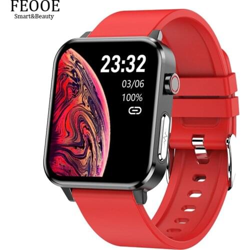 FEOOE Smart Watch Women Men Smartwatch Android Ios Ip68 Watches E80 Temp Oxy Blood Pressure Monitor Sports Fitness Smart YD