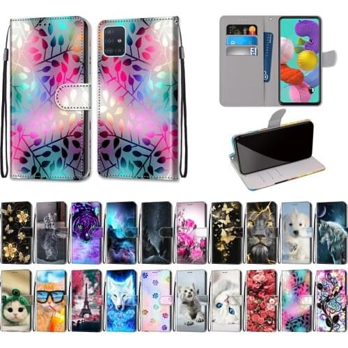 S20 Ultra Case on for Samsung A01 A21 A51 A71 Case 3D Cartoon Wallet Leather Flip Cover for Funda Galaxy S20 Plus A81 A91 Casa