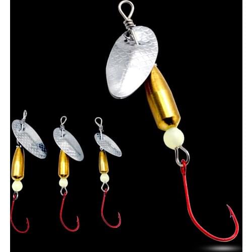 WALK FISH 2Pcs 2.2g 3.8g 5.8g Spinner Bait Sequins Fishing Lures Artificial Bait Rotation Spoon Single Hooks Carp Pike Fishing