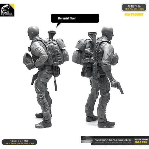 Yufan Model 1/35 Figure Resin Soldier Model Kit Unmounted Loo-08