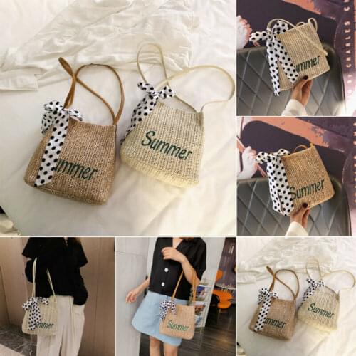 Women Straw Bag Woven Purse Handbag Crossbody Boho Beach Summer Tote Purse