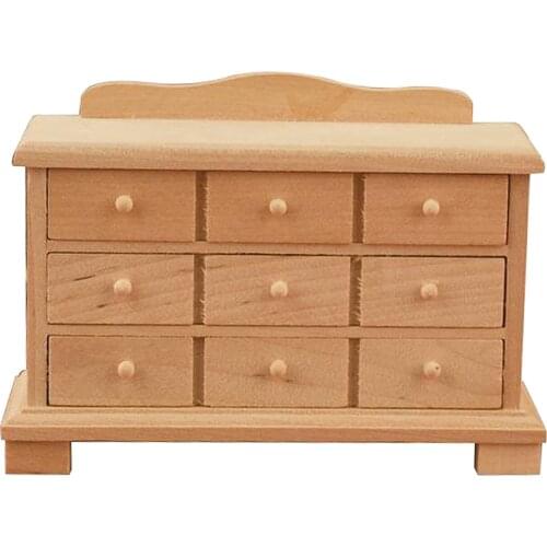 1/12 Doll House Wood Cabinet Model Baby Doll Living Room Scenery Ornaments